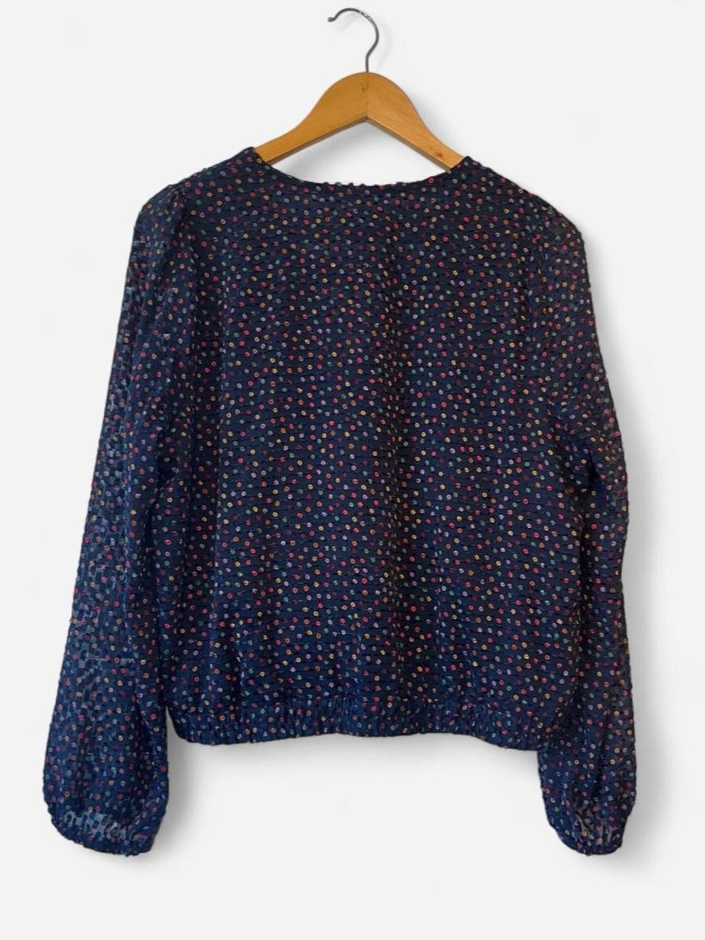 Madewell Lyric Wrap Top in Sugar Dot Size Large 70s Inspired - Picture 5 of 9